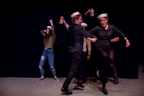 The singers of The Postmodern Camerata perform a drunken sailors' dance. Photo Michelle Doherty, Diamond's Edge Photography